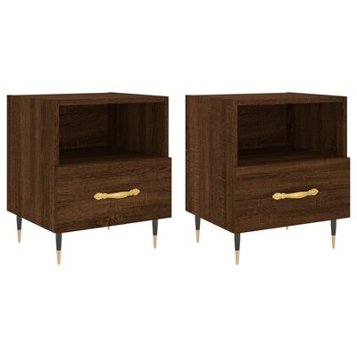 vidaXL Mesa de cabeceira 2 pcs derivados de madeira carvalho castanho