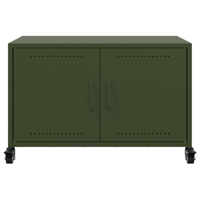 vidaXL Móvel de TV 68x39x43,5 cm aço verde azeitona