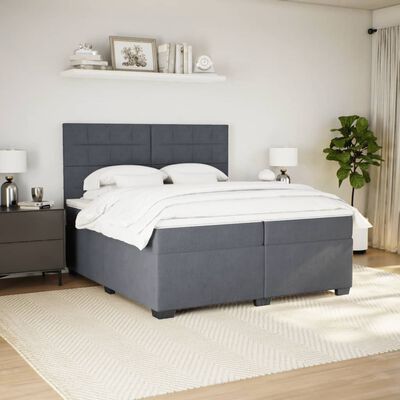 vidaXL Cama com molas/colchão 200x200 cm veludo cinzento-escuro