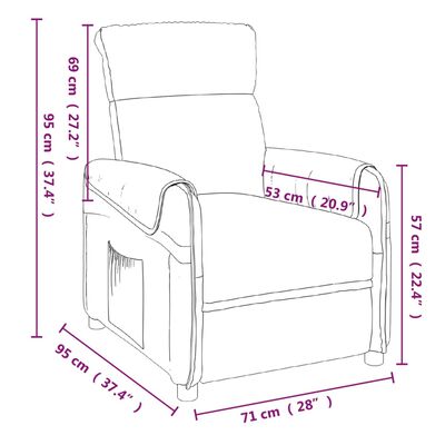 vidaXL Poltrona de massagens elevatória tecido cinzento-escuro