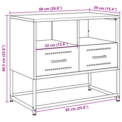 vidaXL Móvel de TV 68x39x60,5 cm aço rosa