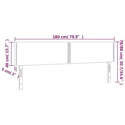 vidaXL Cabeceira de cama 2 pcs tecido 90x5x78/88 cm azul