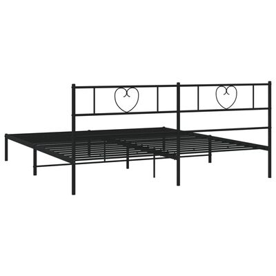 vidaXL Estrutura de cama com cabeceira 200x200 cm metal preto