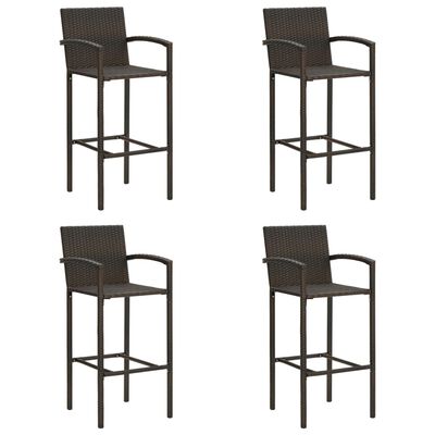 vidaXL Bancos de bar 4 pcs vime PE castanho