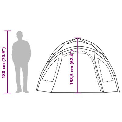 vidaXL Tenda de campismo cúpula para 3 pessoas libertação rápida azul