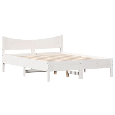 vidaXL Cama sem colchão 140x190 cm madeira de pinho maciça branco