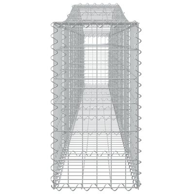 vidaXL Cestos gabião arqueados 4 pcs 400x30x60/80 cm ferro galvanizado