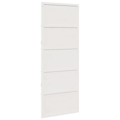 vidaXL Porta de celeiro 80x208 cm madeira de pinho maciça branco