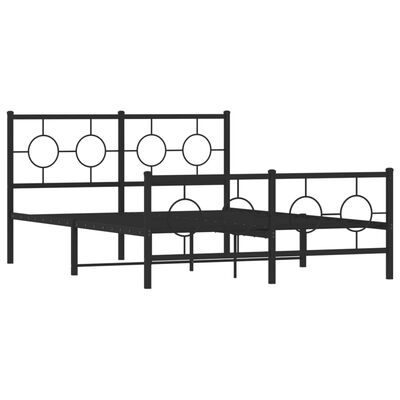 vidaXL Estrutura de cama com cabeceira e pés 140x200 cm metal preto