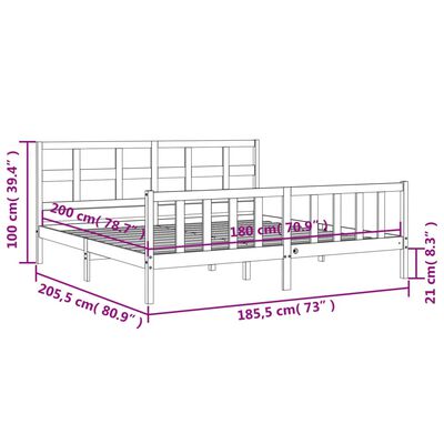 vidaXL Estrutura cama Super King Size c/ cabeceira madeira branco