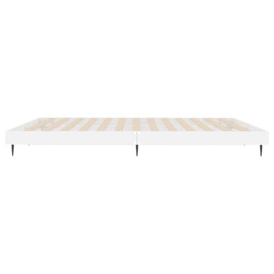 vidaXL Estrutura de cama 120x200 cm derivados madeira branco brilhante