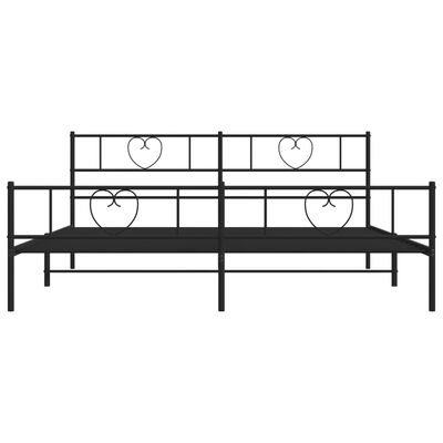 vidaXL Estrutura de cama com cabeceira e pés 193x203 cm metal preto