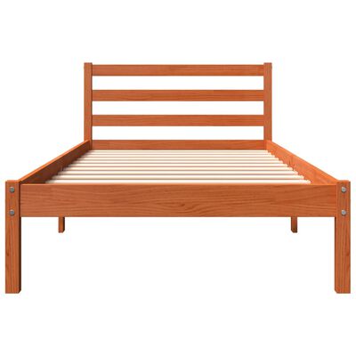 vidaXL Cama sem colchão 100x200 cm pinho maciço castanho-mel