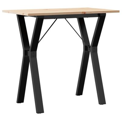 vidaXL Mesa de jantar estrutura em Y 80x50x75 cm pinho e ferro fundido