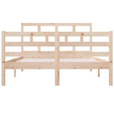 vidaXL Estrutura de cama casal 135x190 cm madeira maciça