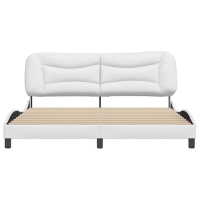 vidaXL Estrutura cama c/ cabeceira 180x200 cm couro artificial branco