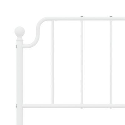 vidaXL Estrutura de cama com cabeceira 140x200 cm metal branco