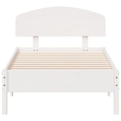 vidaXL Cama sem colchão 75x190 cm madeira de pinho maciça branco