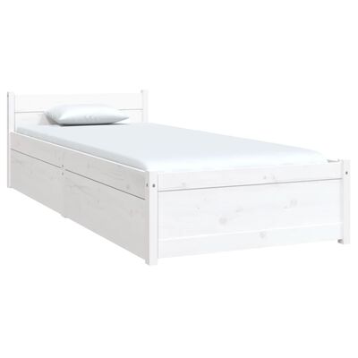 vidaXL Estrutura cama de solteiro pequena c/ gavetas 75x190 cm branco