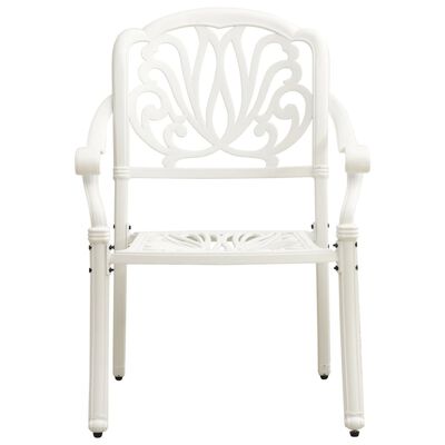 vidaXL 3 pcs conjunto de bistrô alumínio fundido branco