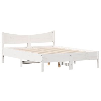 vidaXL Cama sem colchão 120x200 cm madeira de pinho maciça branco