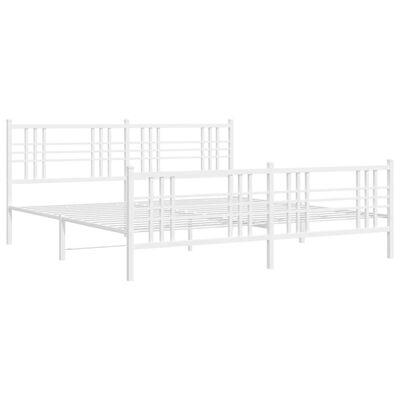 vidaXL Estrutura de cama com cabeceira e pés 193x203 cm metal branco