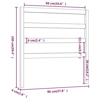 vidaXL Cabeceira de cama 96x4x100 cm pinho maciço