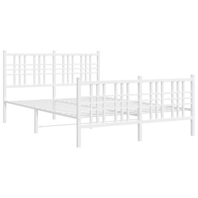 vidaXL Estrutura de cama com cabeceira e pés 120x200 cm metal branco