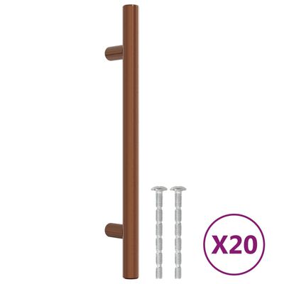 vidaXL Puxadores para móveis 20 pcs 128 mm aço inoxidável bronze