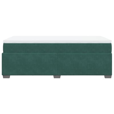 vidaXL Cama com molas/colchão 90x190 cm veludo verde-escuro