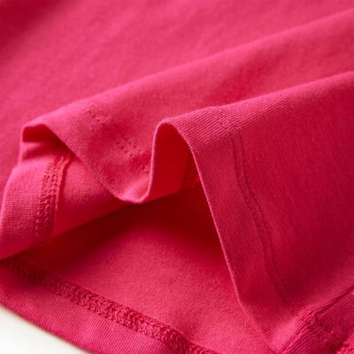 T-shirt de manga comprida para criança rosa-choque 128