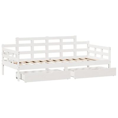 vidaXL Sofá-cama com gavetas 80x200 cm madeira de pinho maciça