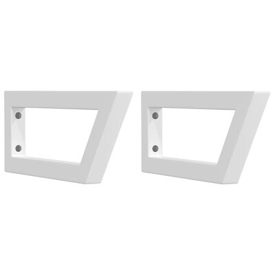 vidaXL Suportes de prateleira p/lavatório 2pcs aço trapezoidais branco