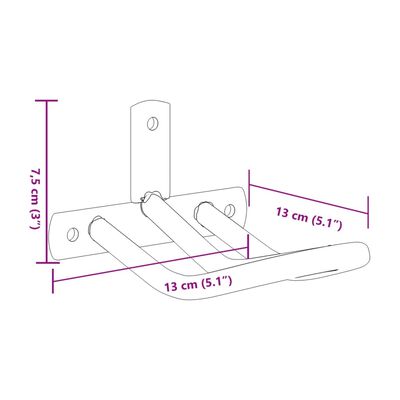 vidaXL Suporte para brida de parede ferro preto