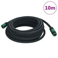 vidaXL Mangueira para rega gota-a-gota de jardim 10 m borracha preto