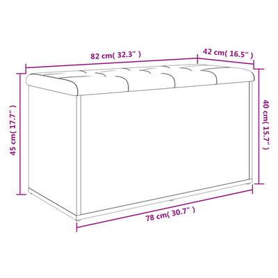 vidaXL Banco de arrumação 82x42x45cm derivados madeira carvalho sonoma