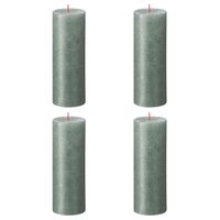 Bolsius Velas rústicas cilíndricas Shimmer 4 pcs 190x68 mm azul óxido