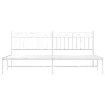 vidaXL Estrutura de cama com cabeceira 200x200 cm metal branco