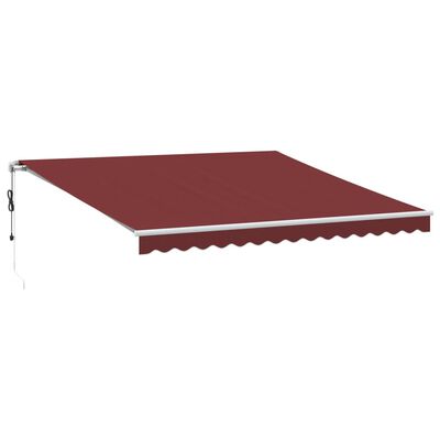 vidaXL Toldo retrátil automático 400x300 cm bordô