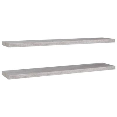 vidaXL Prateleiras de parede 2 pcs 120x23,5x3,8cm MDF cinzento-cimento