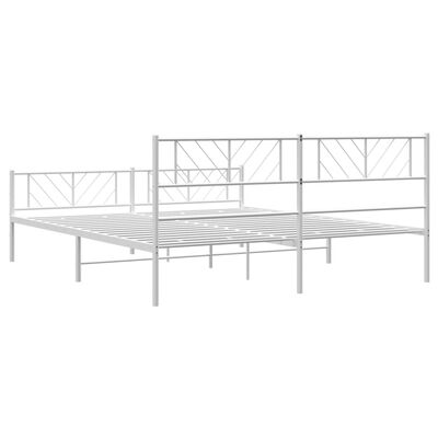 vidaXL Estrutura de cama com cabeceira e pés 183x213 cm metal branco