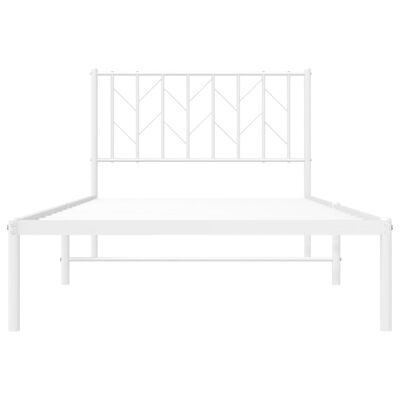 vidaXL Estrutura de cama com cabeceira 100x200 cm metal branco