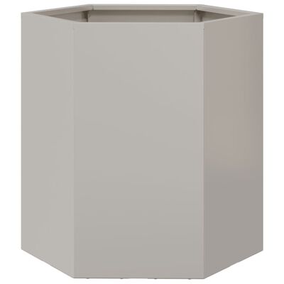 vidaXL Vaso/floreira de jardim hexagonal 46x40x45 cm aço inoxidável