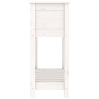 vidaXL Vaso/floreira com prateleira 82,5x34,5x81cm pinho maciço branco