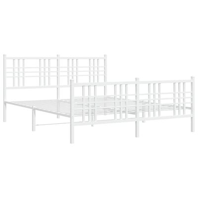 vidaXL Estrutura de cama com cabeceira e pés 160x200 cm metal branco