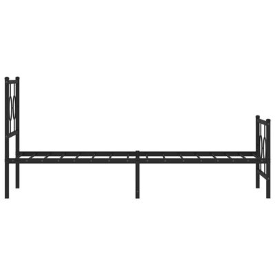 vidaXL Estrutura de cama com cabeceira e pés 75x190 cm metal preto