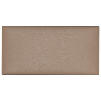 vidaXL Painel parede 12pcs 30x15cm couro artificial 0,54 m² cappuccino