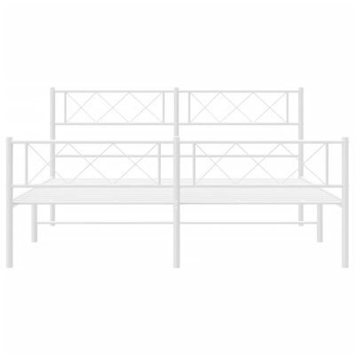 vidaXL Estrutura de cama com cabeceira e pés 120x200 cm metal branco