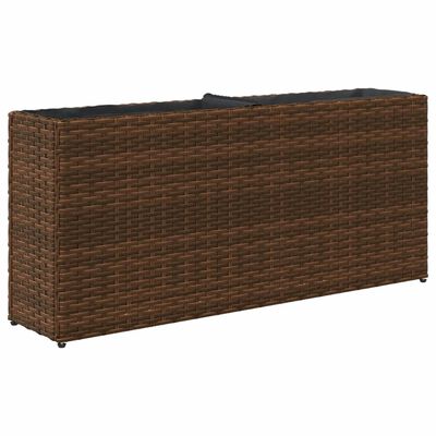 vidaXL Floreira de jardim com 2 vasos 2pcs 90x20x40cm vime PE castanho