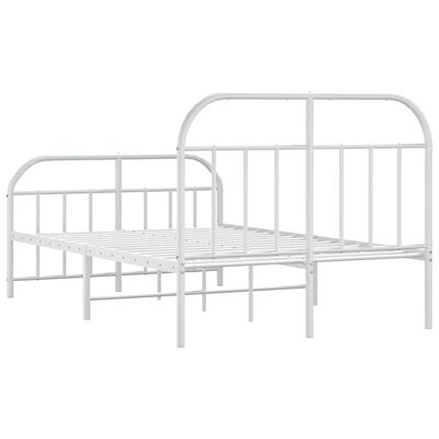 vidaXL Estrutura de cama com cabeceira e pés 120x190 cm metal branco